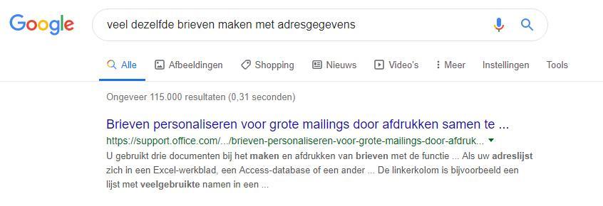 google veel dezelfde brieven maken